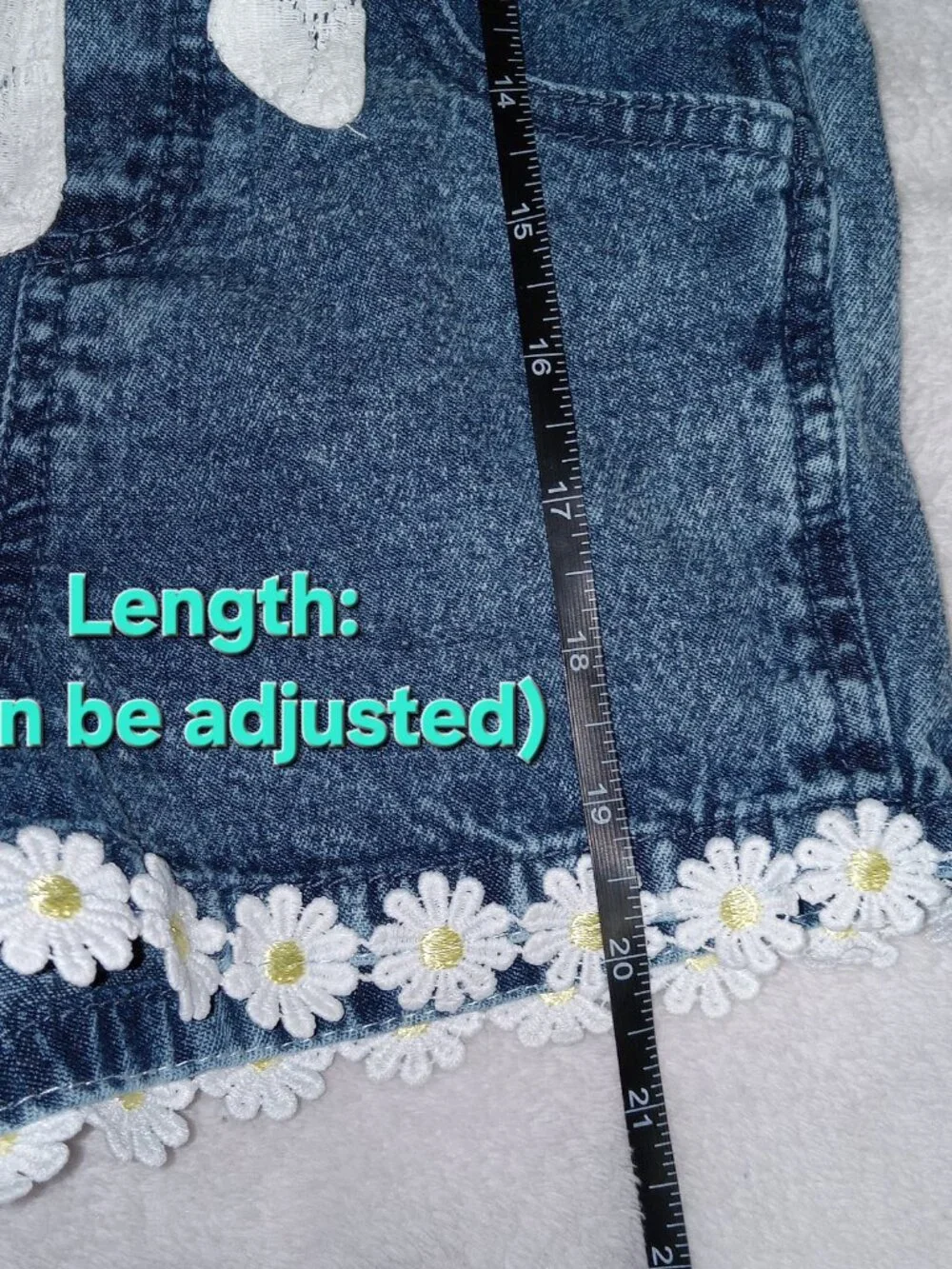 Little Lass Girls Daisy Denim Overall Shorts Set Yellow Top Size 6 - Picture 11 of 12